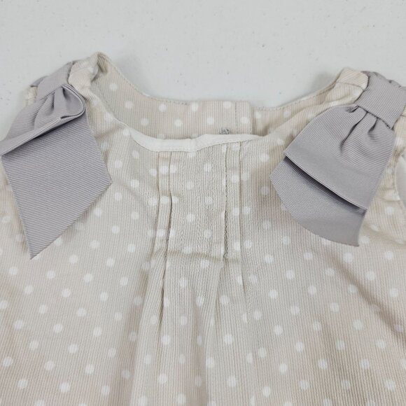 Newborn Baby Girls 6-12 M Ruffled Dress White Polka Dot Bows Summer Cute Formal - Picture 4 of 16